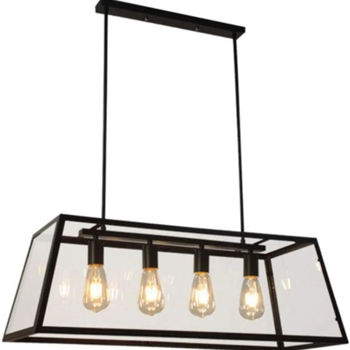 Epoch Industrial LED Modern Pendelleuchte Schwarz/Glas/Metall für Küche/Schlafzimmer/Wohnzimmer
