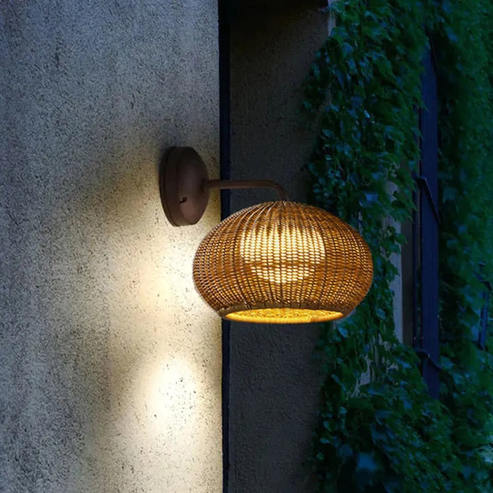 Ritta Design Bauernhof LED Außenwandleuchte Holz Ratten Acryl 33CM Lang