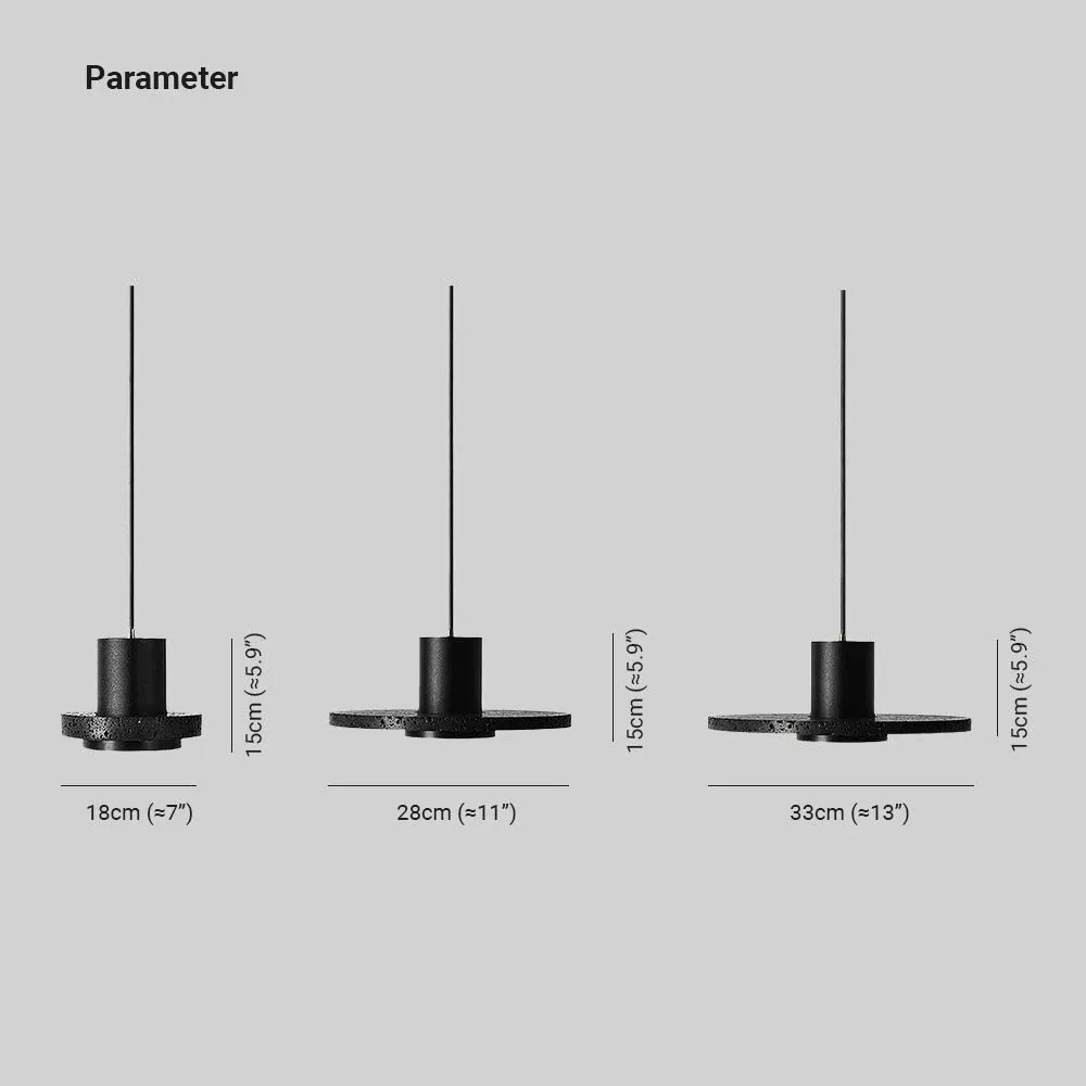 Arisha Modern LED Pendelleuchte Schwarz Wohn/Schlaf/Esszimmer Stein