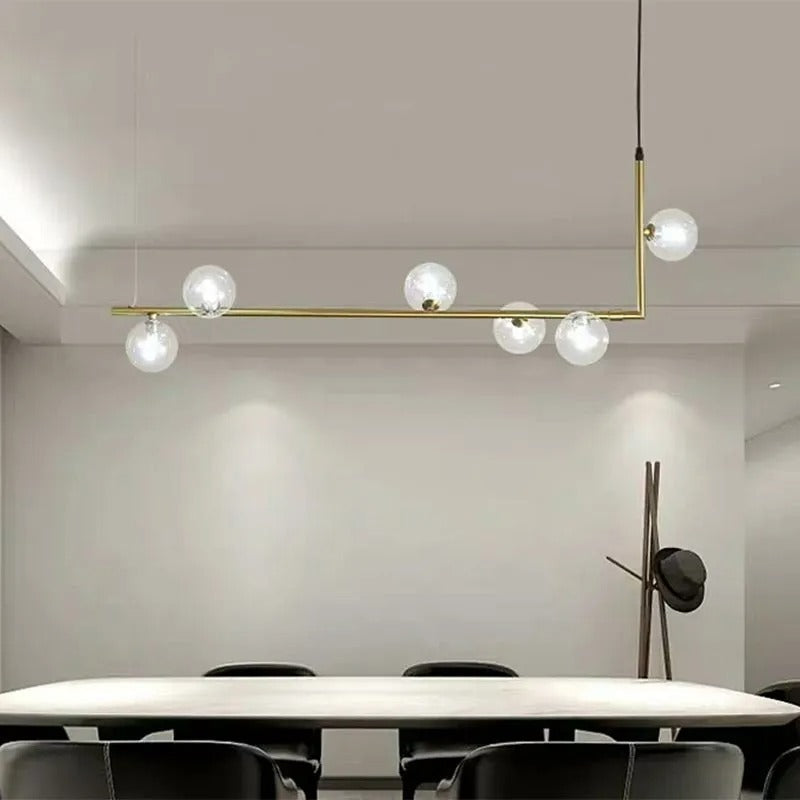 Valentina Minimalistische LED Pendelleuchte Schwarz/Gold Schlafzimmer