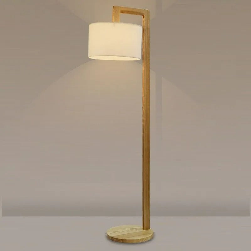 Muto Modern Stehlampe, Beige, Holz/Textil, Rechter Winkel, Schlafzimmer