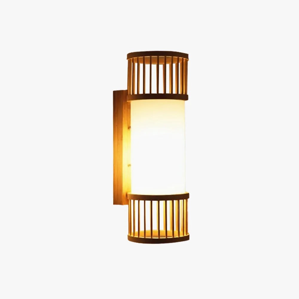 Muto Rustikale LED Wandleuchte Rattan/Acryl 4 Stile Schlafzimmer