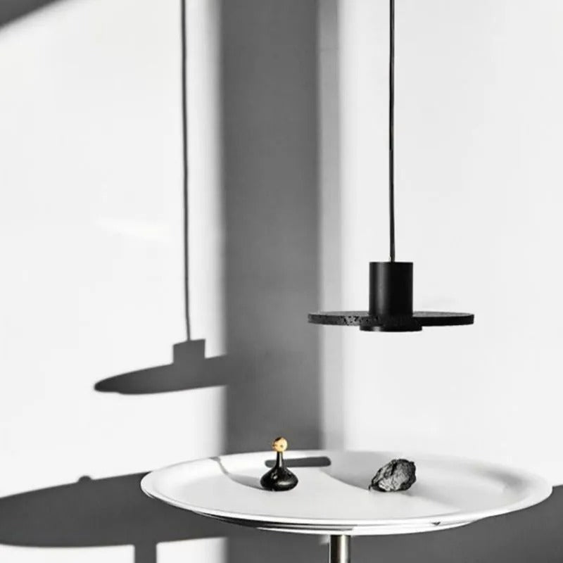 Arisha Modern LED Pendelleuchte Schwarz Wohn/Schlaf/Esszimmer Stein