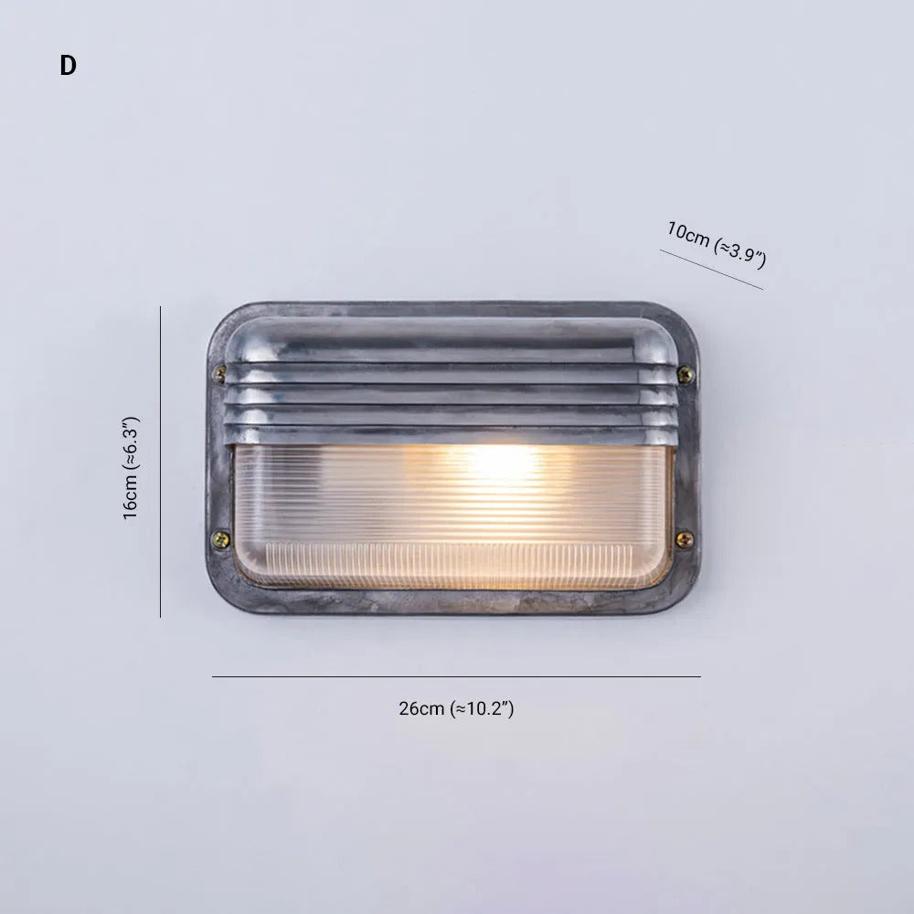 Ray Wasserdichte Wandleuchte Modern Silbrig,Außen, Metall Glas