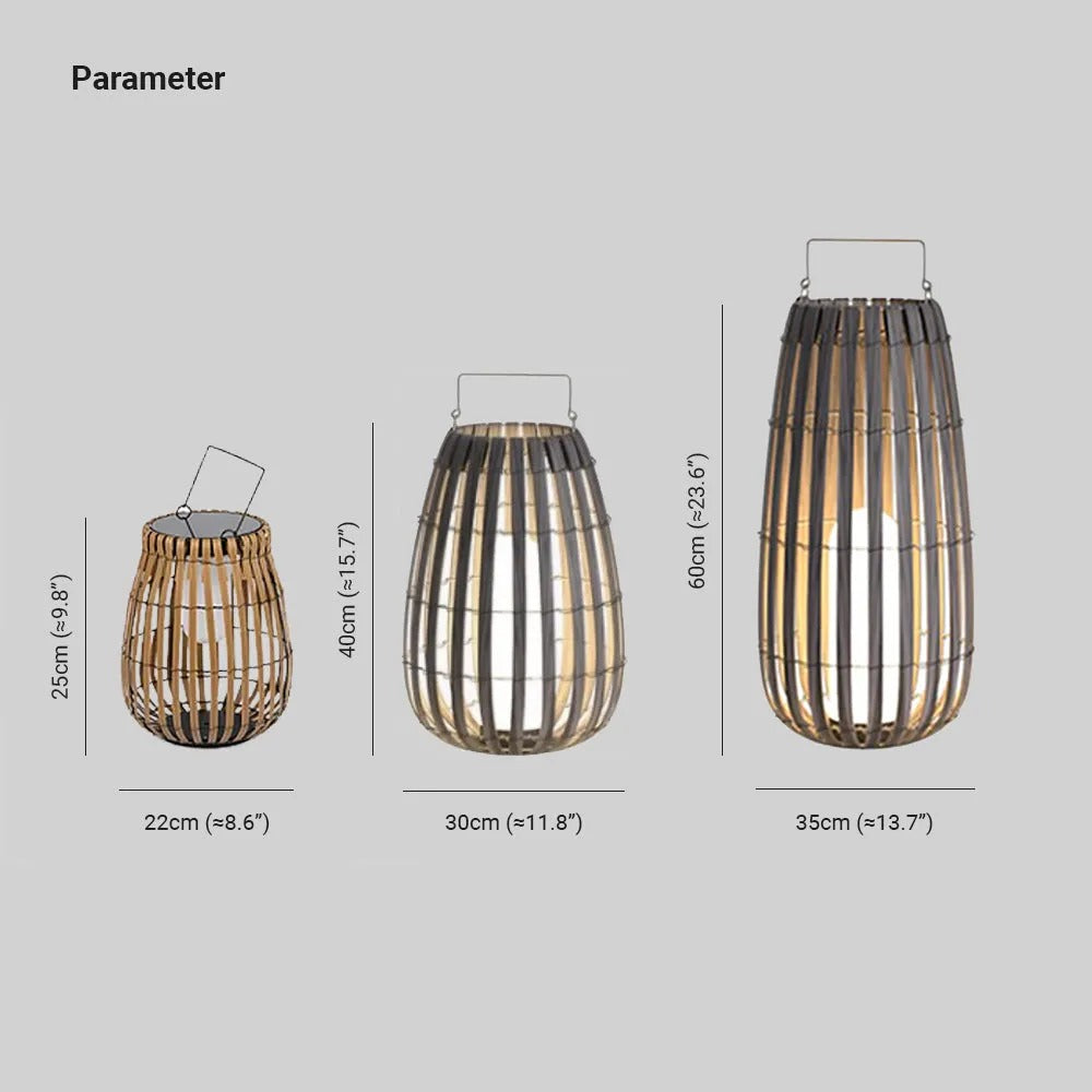 Ray Vintage LED Außenleuchte Solar Grau Garten/Flur/Balkon Holz mit 3 Größen