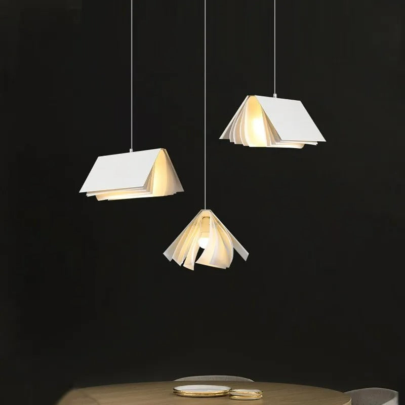 Arisha Design LED Pendelleuchte Weiß Schlafzimmer/Wohnzimmer Stoff