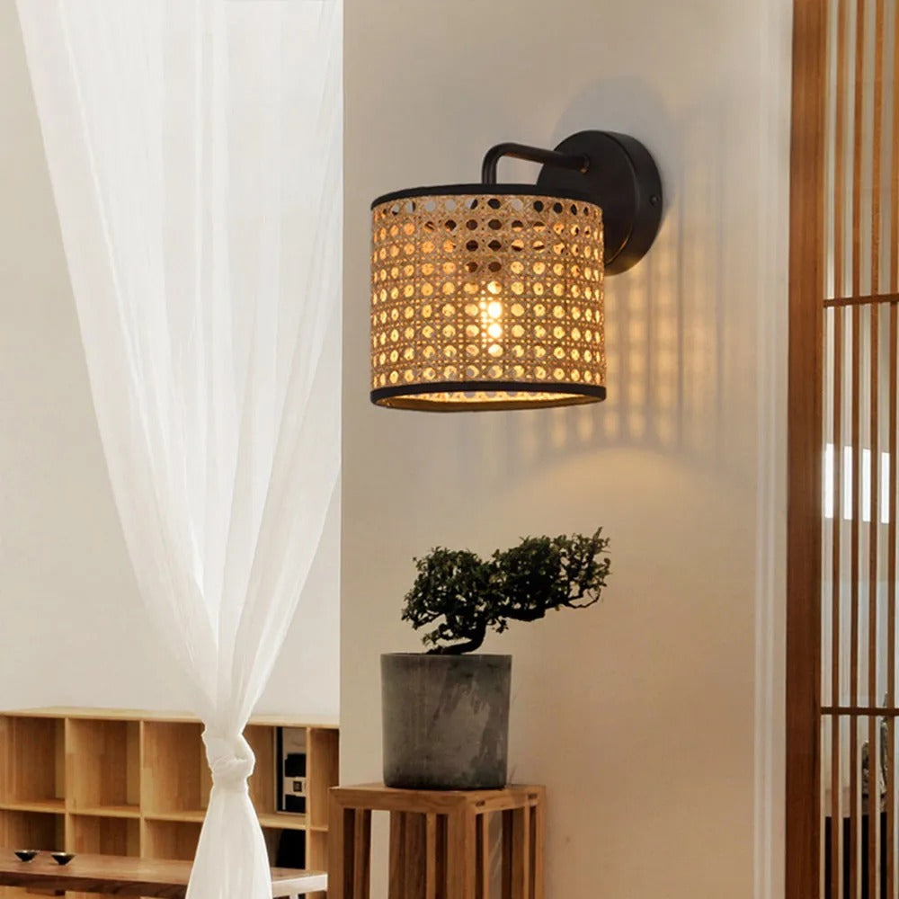Ritta Wandleuchte,Innen, Rattan & Weidengeflecht, Schlafzimmer/Wohnzimmer