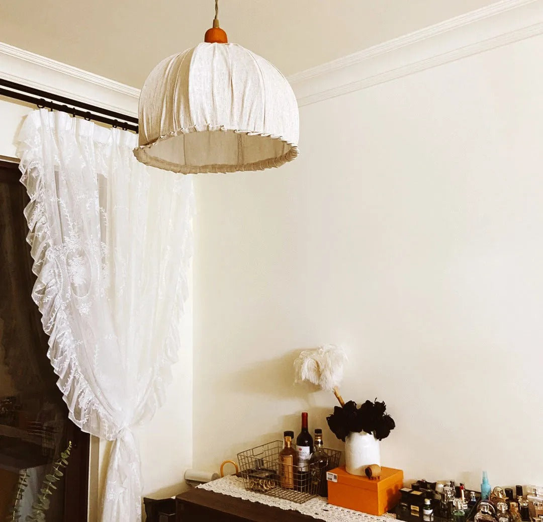 LED Pendelleuchte Weiß Esszimmer/Schlafzimmer Stoff