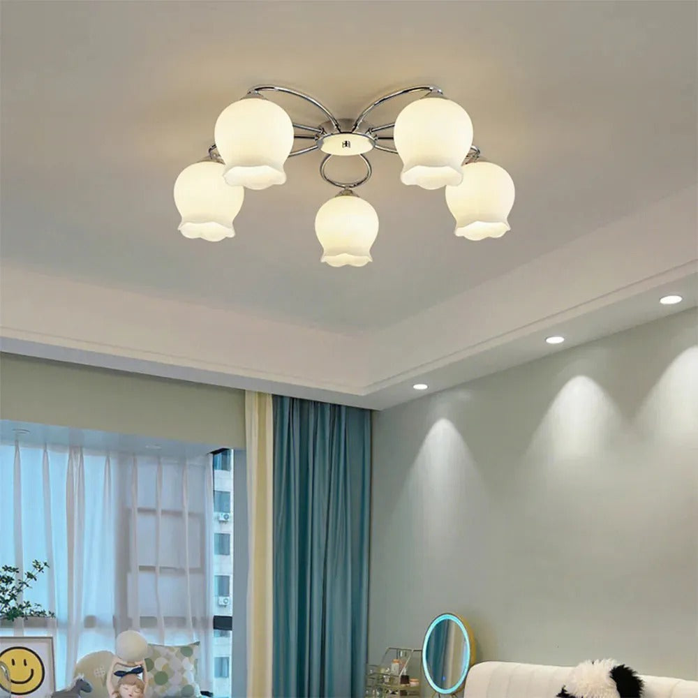 Arisha Industrielle LED Deckenleuchte Glas Schlafzimmer/Wohnzimmer