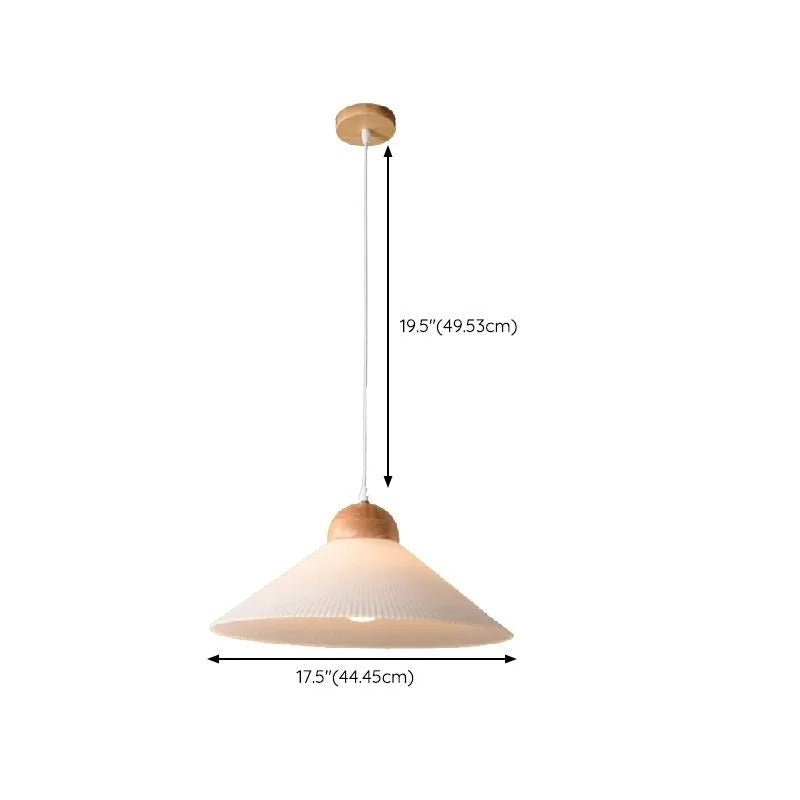 Ozaw Moderne LED Pendelleuchte Weiß Wohn/Schlaf/Esszimmer Holz&Glas