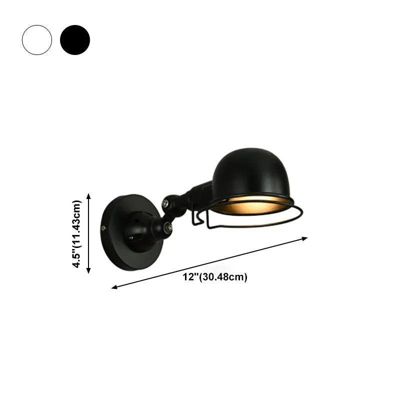 Silva Modern Wandleuchte, Metall, Kuppel, Schwarz/Weiß, Schlafzimmer