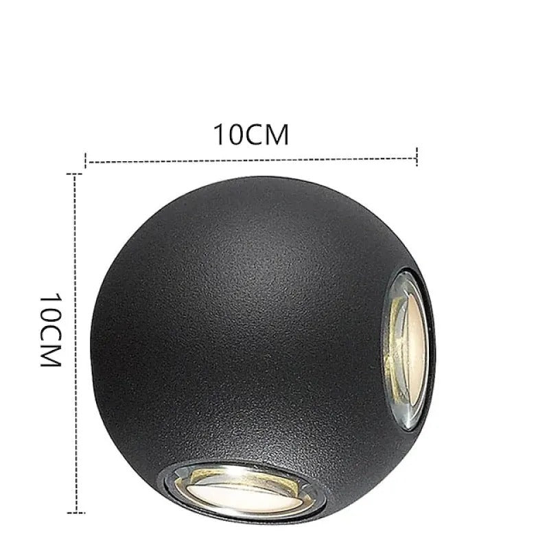 Ray Modern LED Wandleuchte Außen Schwarz Garten/Terrasse Metall