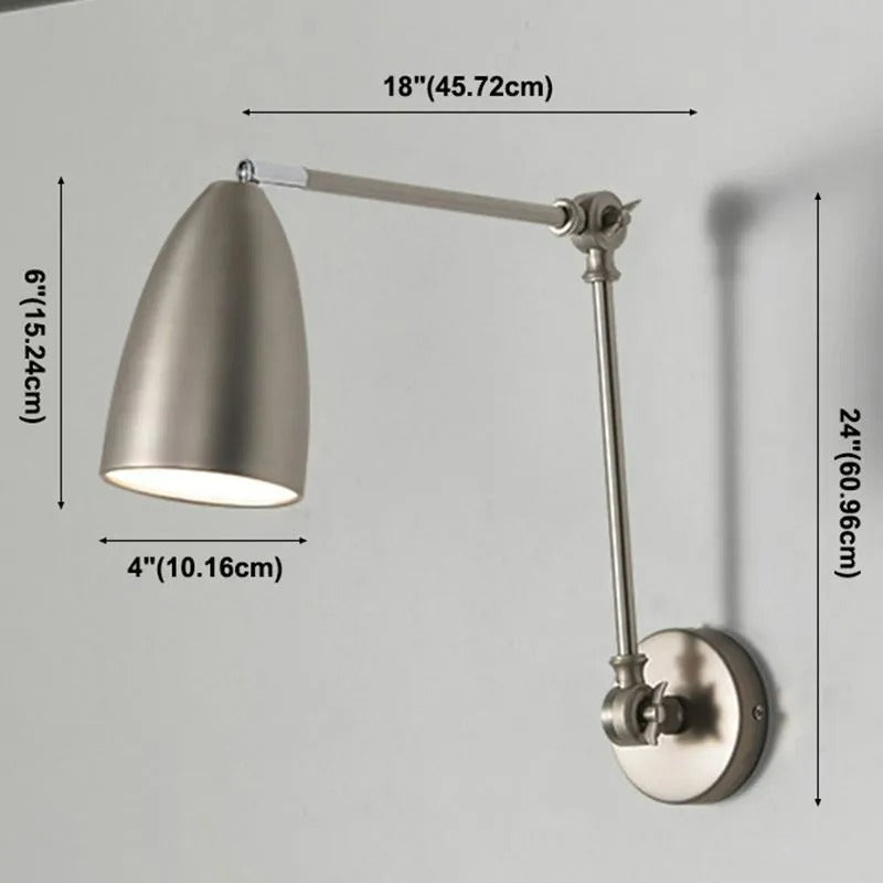 Silva Verstellbare Wandleuchte, Gewölbt, Schwarz/Weiß/Nickel, Wohnzimmer