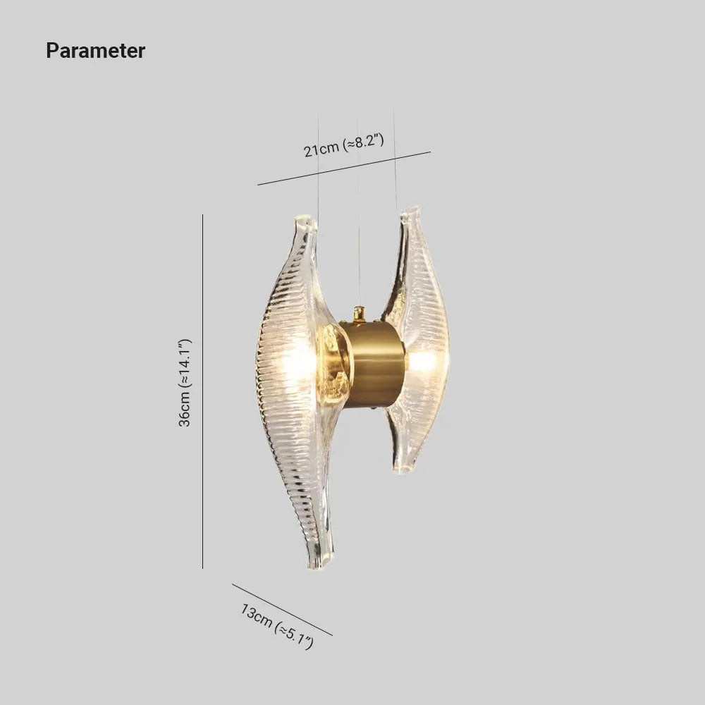 Kristy Design LED Pendelleuchte Gold Schlaf/Esszimmer Glas/Metall