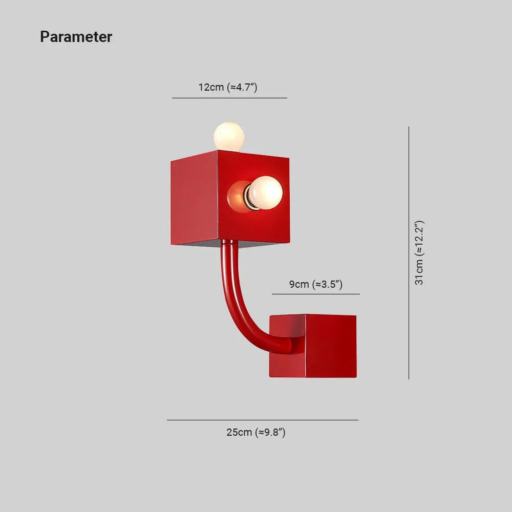 Aria Modern LED Innenwandleuchte Rot Metall Schlaf Wohnzimmer