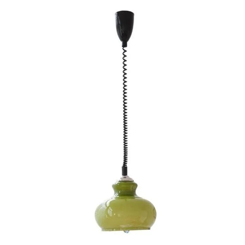 Valentina Retro LED Pendelleuchte Grün Weiß Orange Glas Wohnzimmer