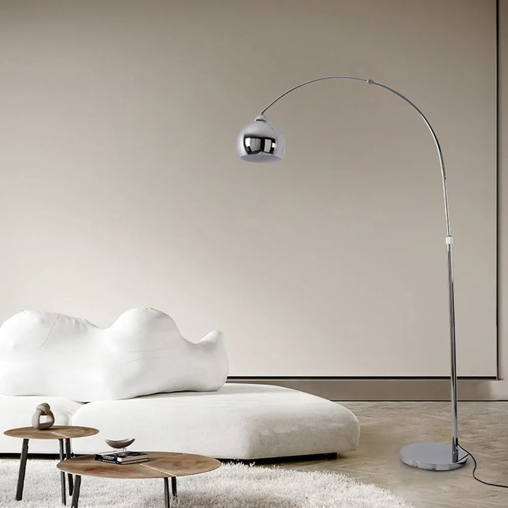 Mira Angelrute Design LED Stehlampe Silber Wohn/Essen/Schlafzimmer Metall