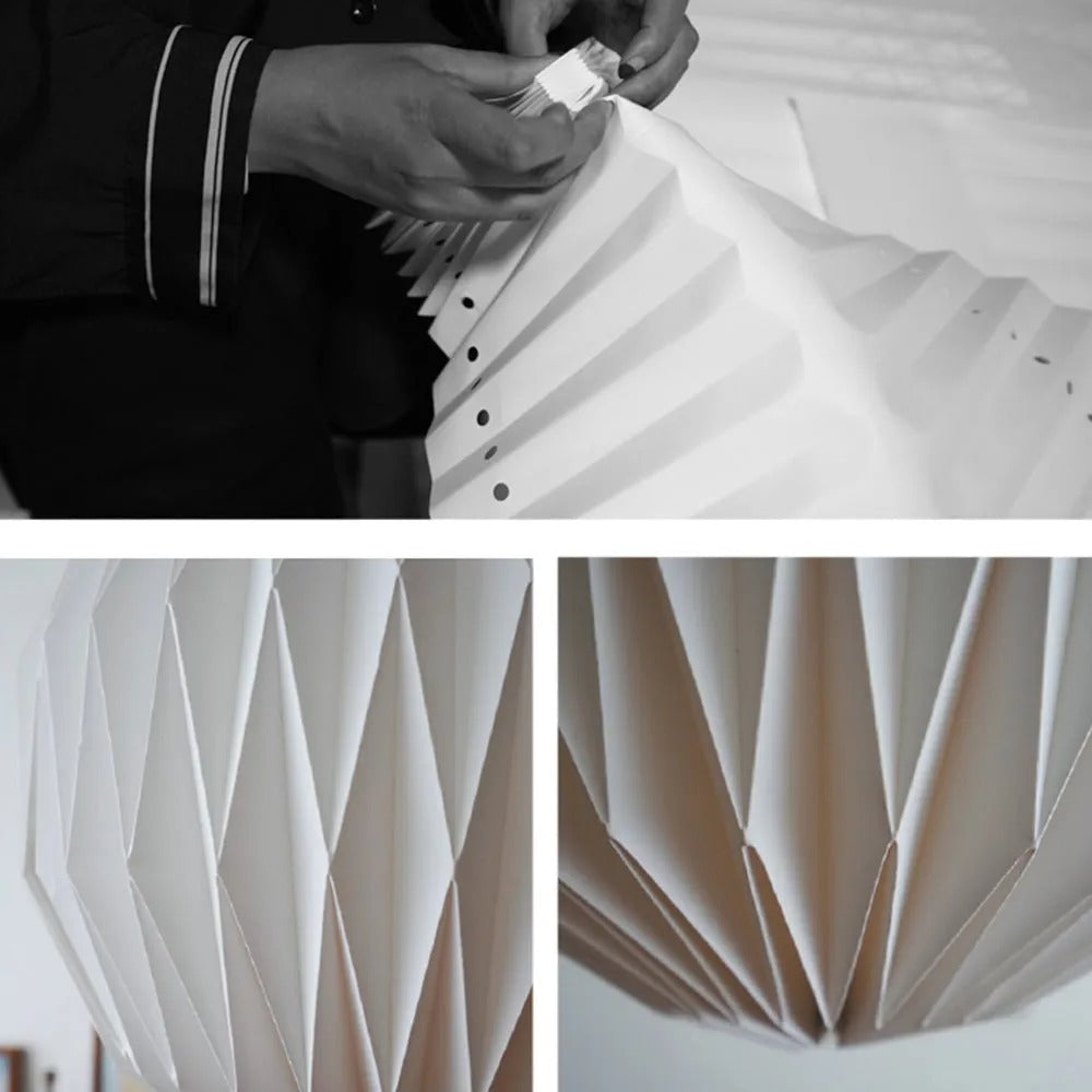 Ritta Modern LED Pendelleuchte Kugel Wohnzimmer Schlafzimmer, Weiß, Metall Papier