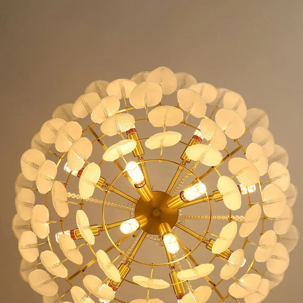 Kristy Modern LED Kronleuchter Weiß Glas/Metall Ess/Schlafzimmer