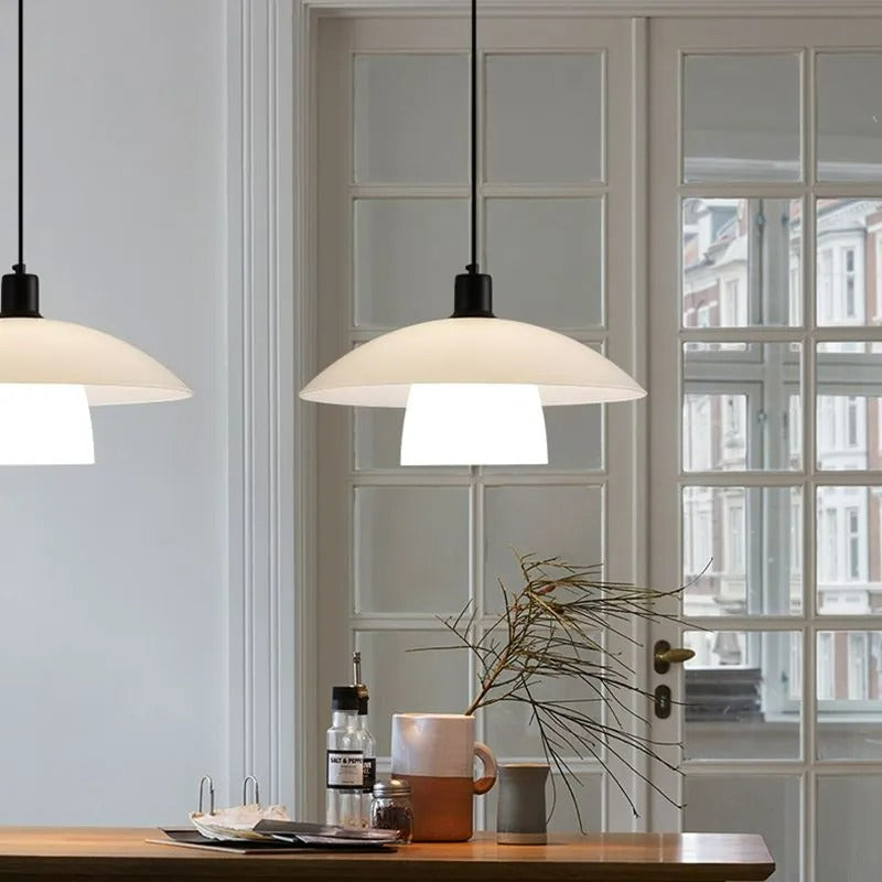 Arisha Modern LED Pendelleuchte Weiß Esszimmer Esstisch Metall&Glas
