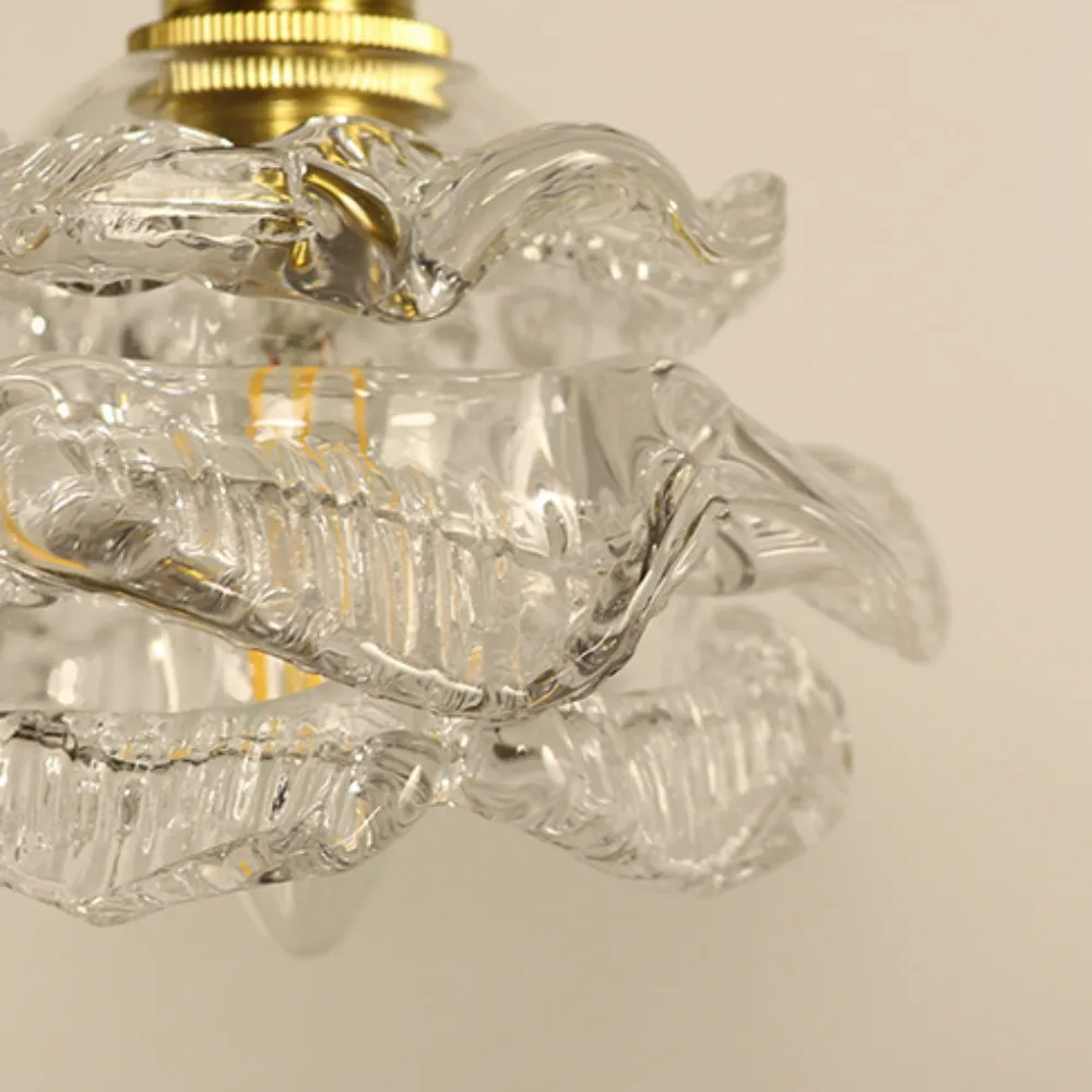 Valentina Romantisch Retro Rose Pendelleuchte Klarglas Schlafzimmer