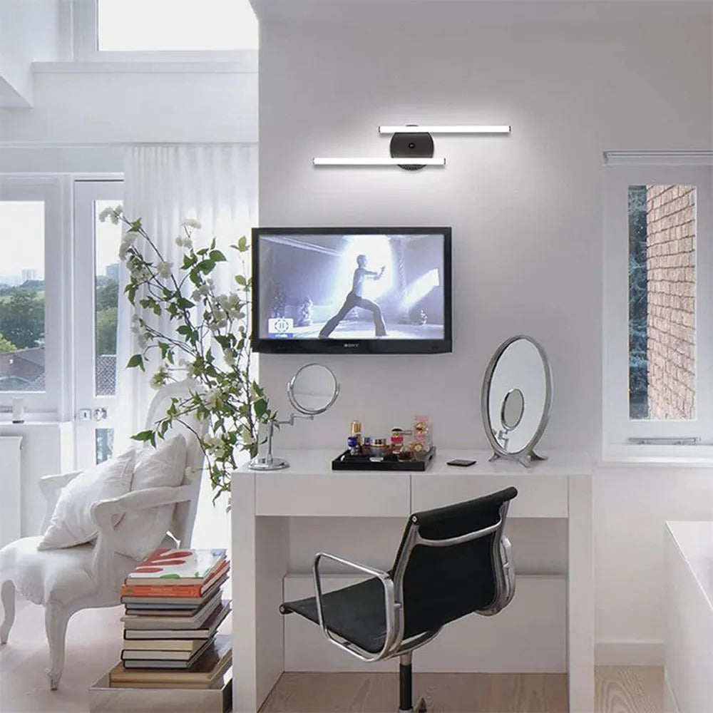 Arisha Modern Double Linear Metal Wandleuchte, Schwarz/Silber
