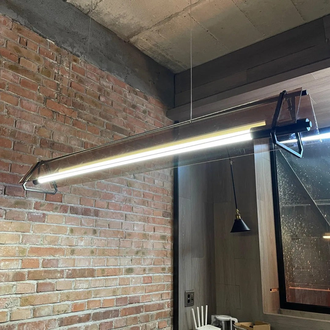 Arisha Industrielle LED Pendelleuchte Schlaf/Wohnzimmer Gold Glas