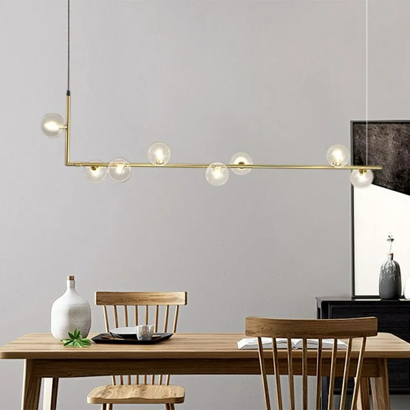 Valentina Minimalistische LED Pendelleuchte Schwarz/Gold Schlafzimmer