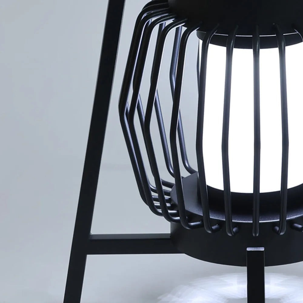 Ray Modern Laterne LED Außenleuchte Solar Schwarz Garten/Balkon/Flur Metall dia-38cm