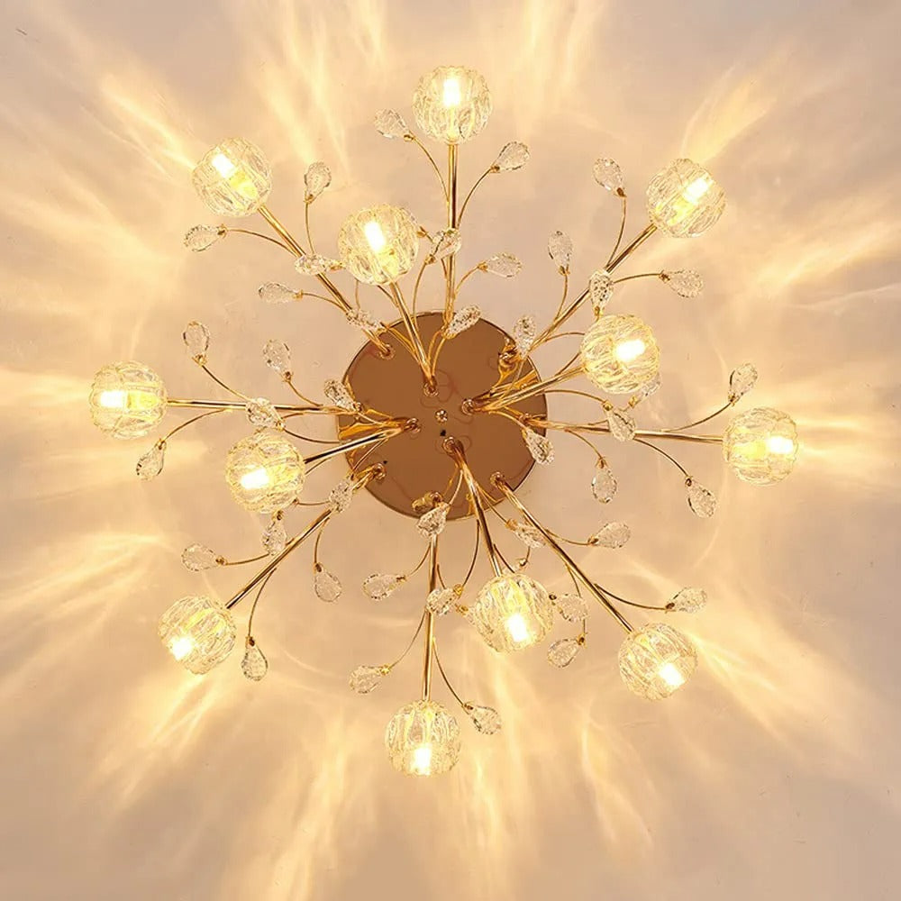 Valentina Nordic Blume LED Deckenleuchte Glas Schlaf/Ess/Wohnzimmer