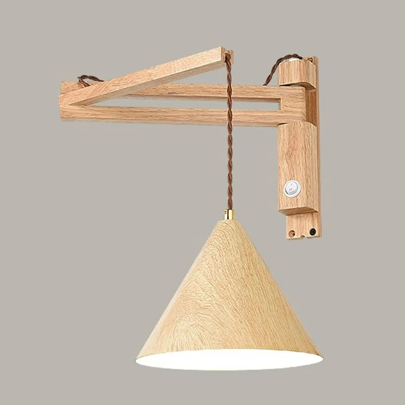 Muto Minimalistisch LED Verstellbare Wandleuchte Innen2 Farben Schlaf/Wohnzimmer Holz/Metall