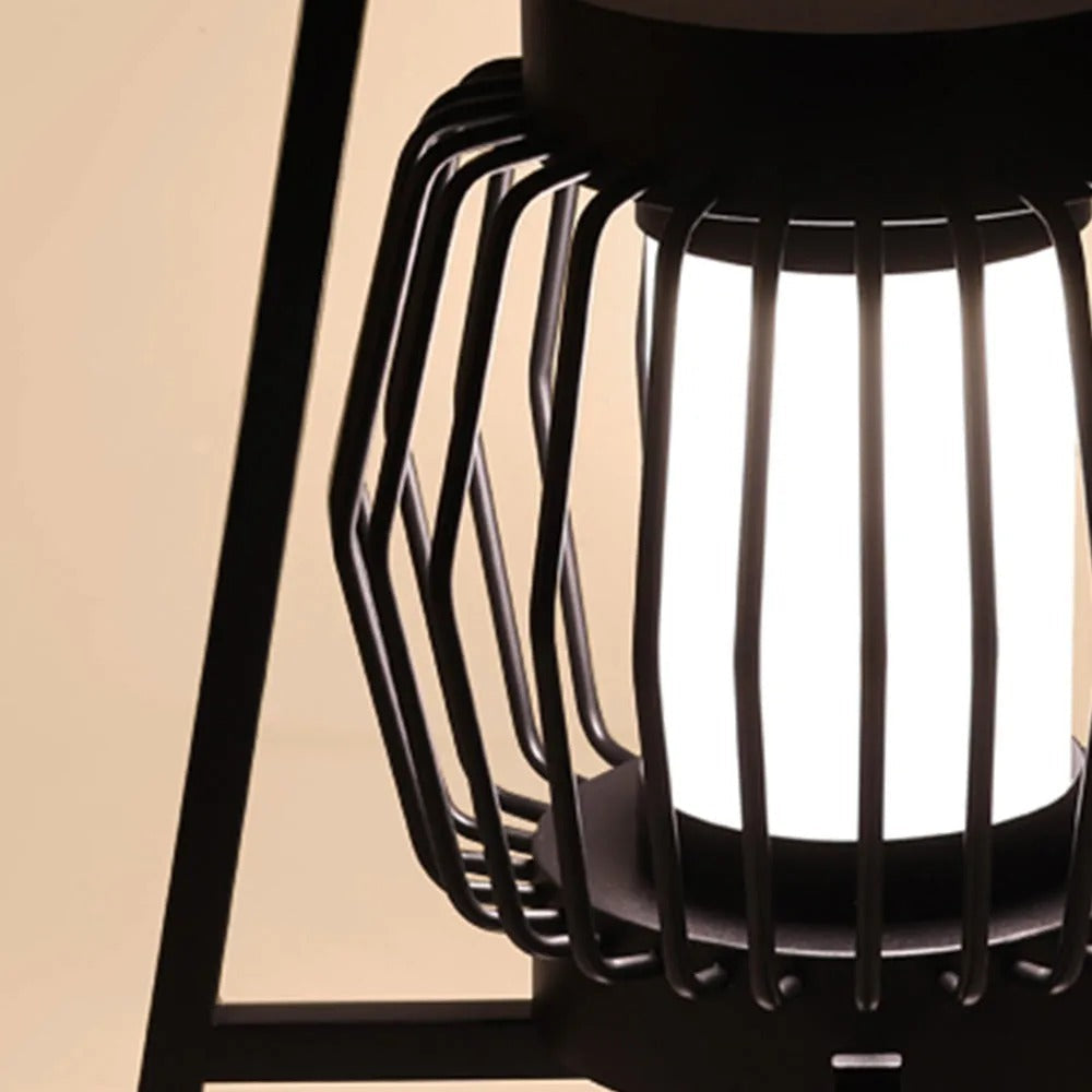 Ray Modern Laterne LED Außenleuchte Solar Schwarz Garten/Balkon/Flur Metall dia-38cm