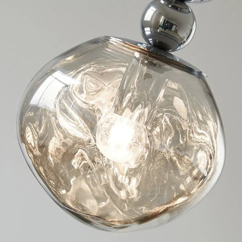 Valentina Retro LED Pendelleuchte Chrom Metall/Acryl Schlafzimmer