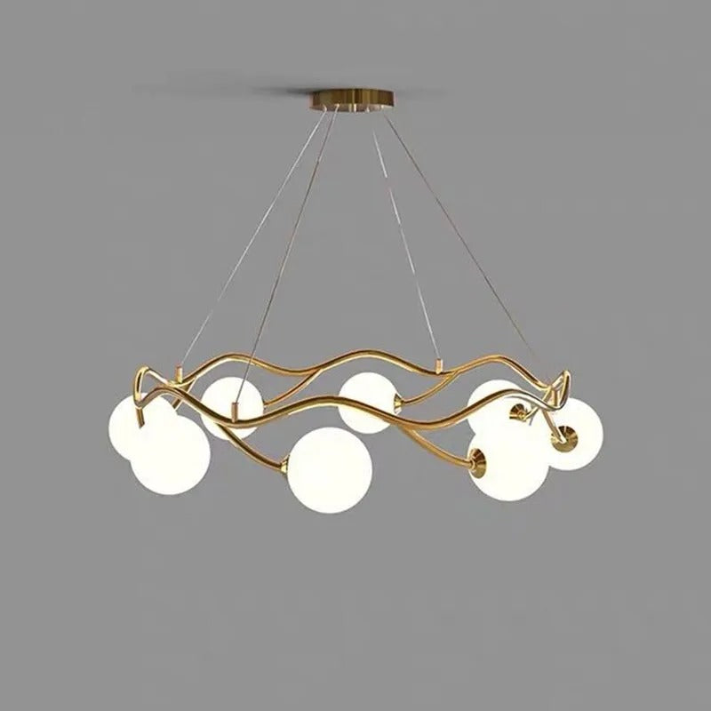 Valentina Moderne LED Pendelleuchte Wohnzimmer/Schlafzimmer Weiß/Gold