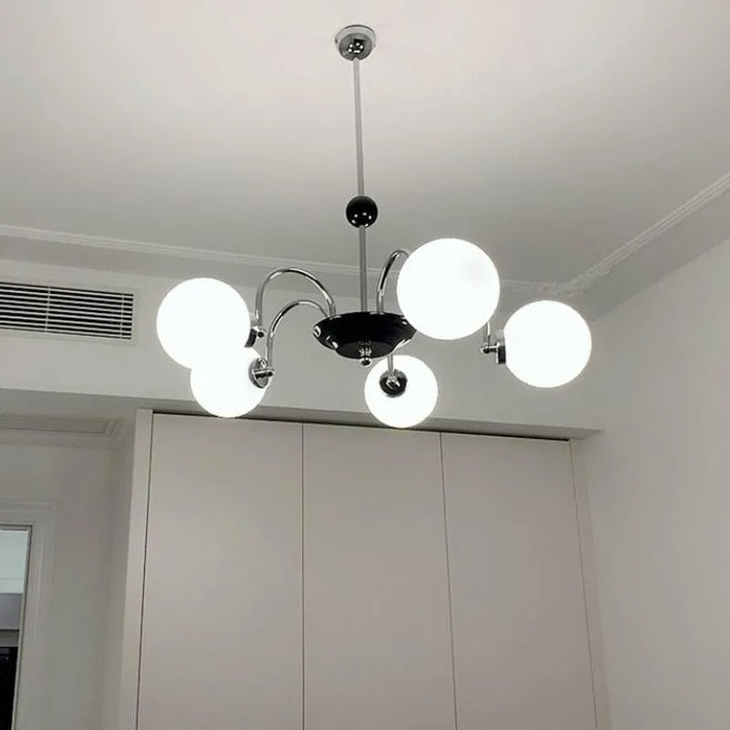 Valentina Moderner Globe Glas Art Deco Kronleuchter, Wohnzimmer