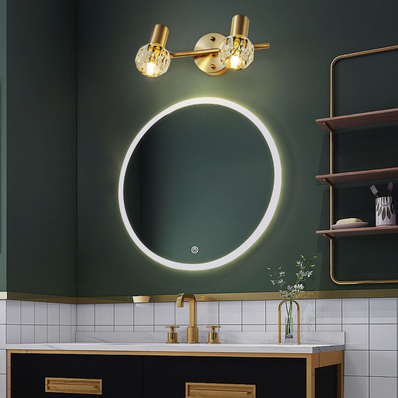Kristy Luxus Globe LED Wandleuchte Gold Bade/Schlafzimmer Metall Kristall 2/3 Licht
