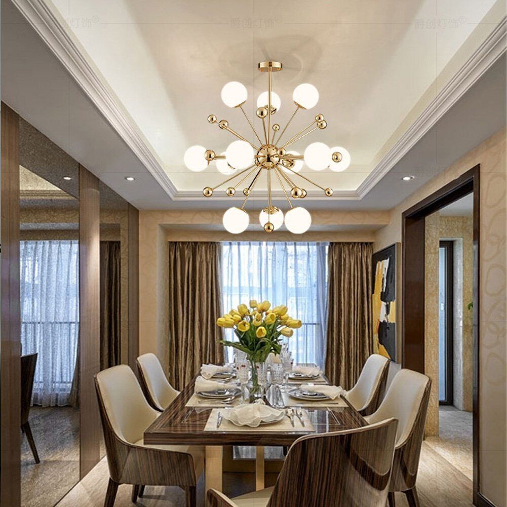 Valentina Nordic Firework LED Kronleuchter Gold Metall Wohnzimmer