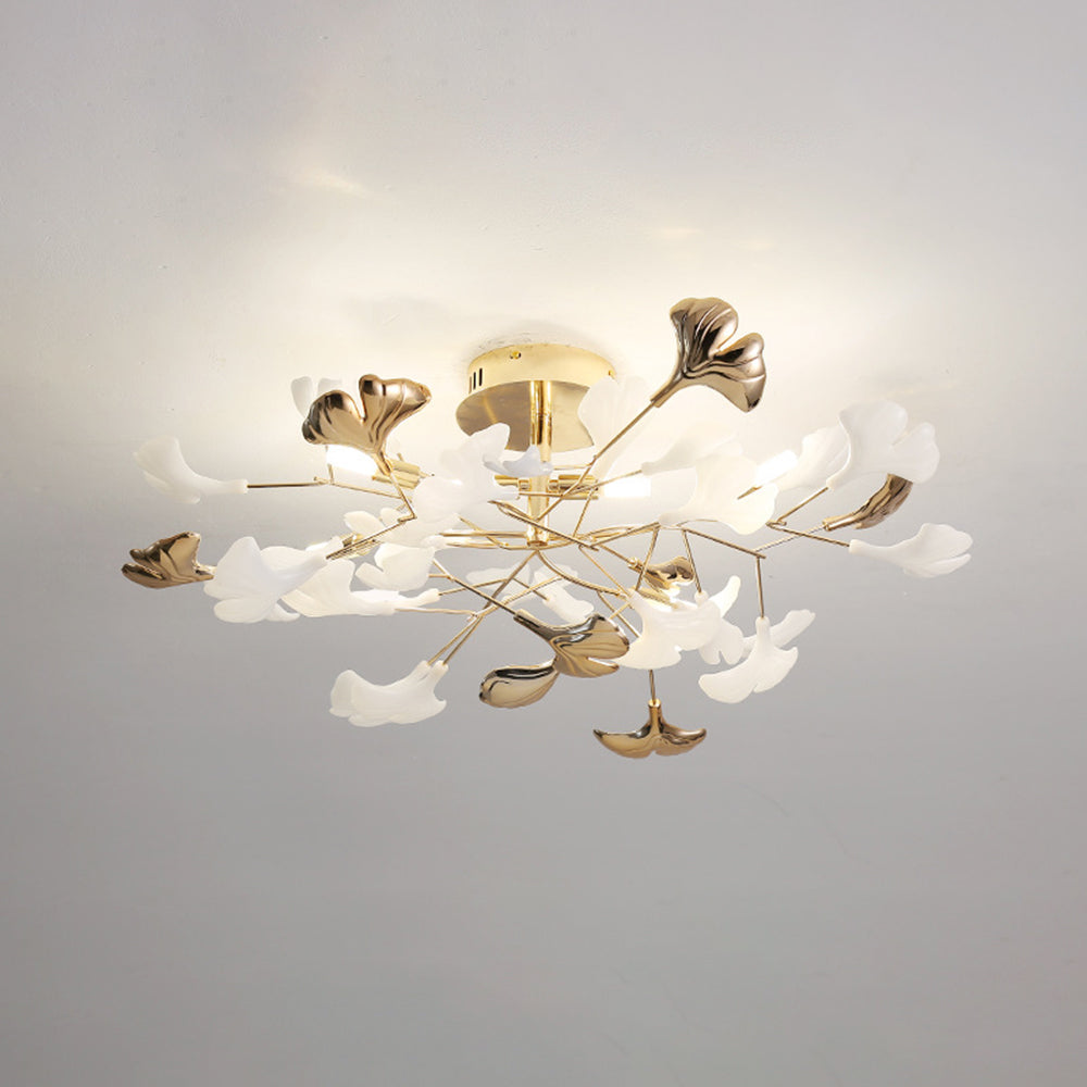 Olivia Modern LED Denkenleuchte Blume Gold Ess/Wohn/Schlafzimmer Metall