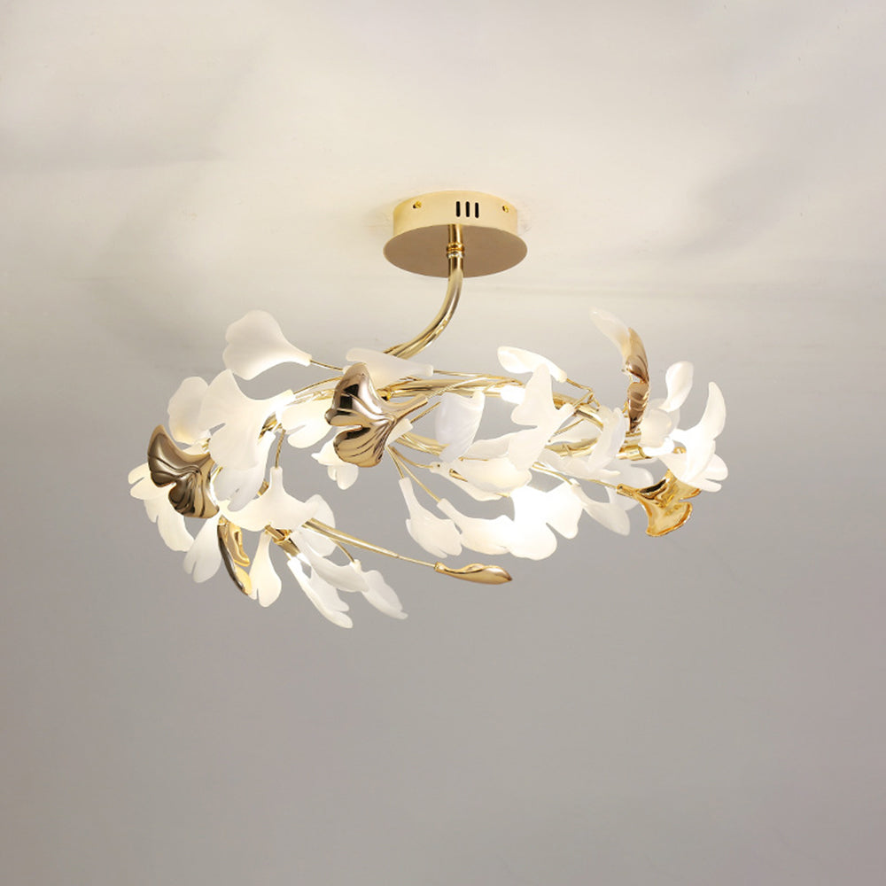 Olivia Modern LED Denkenleuchte Blume Gold Ess/Wohn/Schlafzimmer Metall