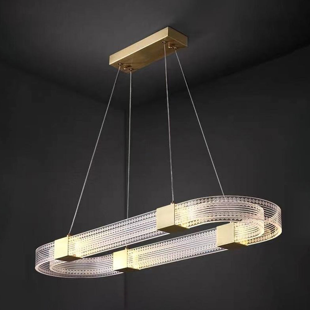 Arisha Modern Rund/Oval Acryl/Metall Pendelleuchte, Gold