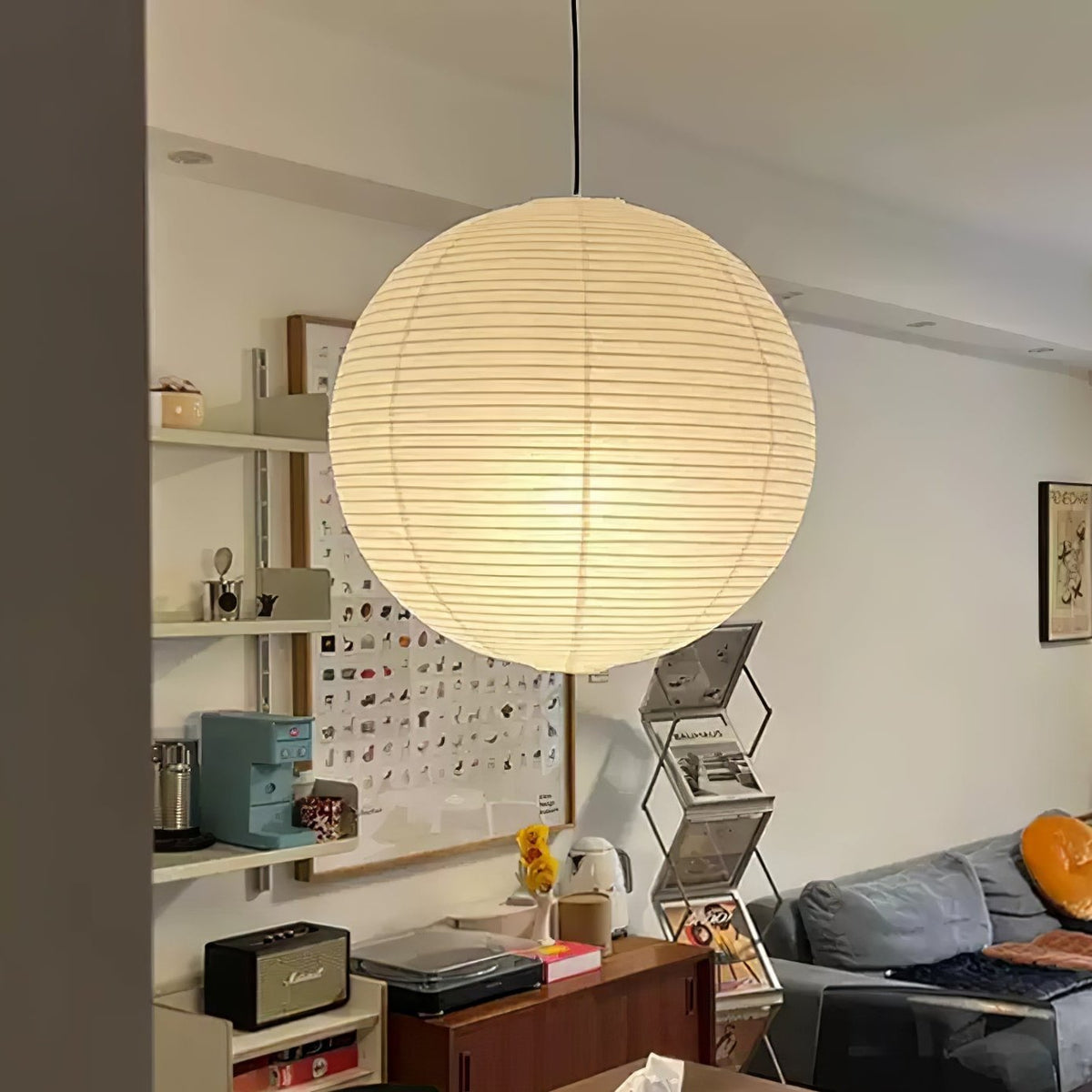 Noveno Pendelleuchte Bambus Washi-Papier rund