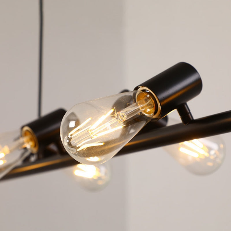 Silva Vintage LED Kronleuchter Schwarz Metall Esszimmer/Wohnzimmer/Bar