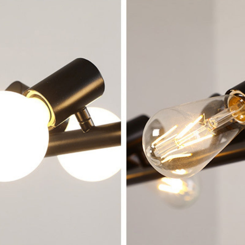 Silva Vintage LED Kronleuchter Schwarz Metall Esszimmer/Wohnzimmer/Bar
