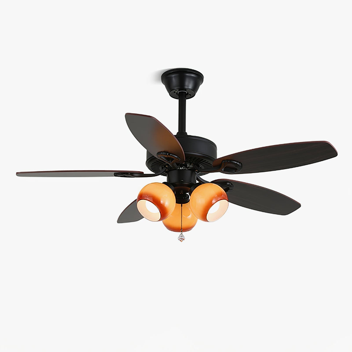 Elvael Classic Deckenventilator mit Beleuchtung aus Holz und Glas