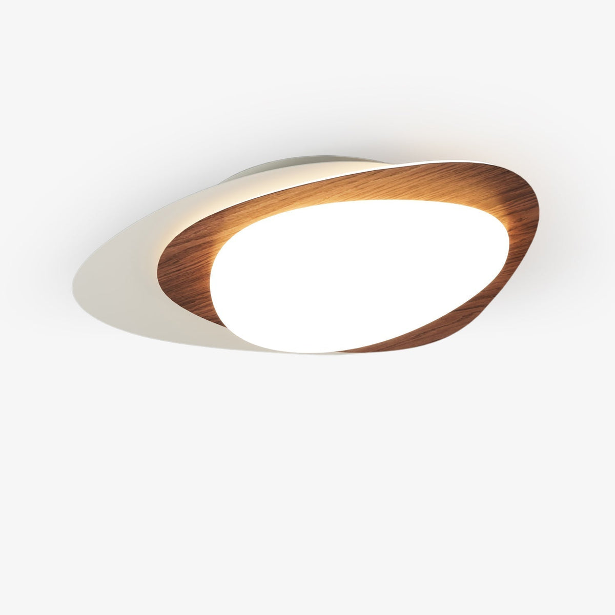 Fuji Deckenleuchte Walnuss Oval Organische LED