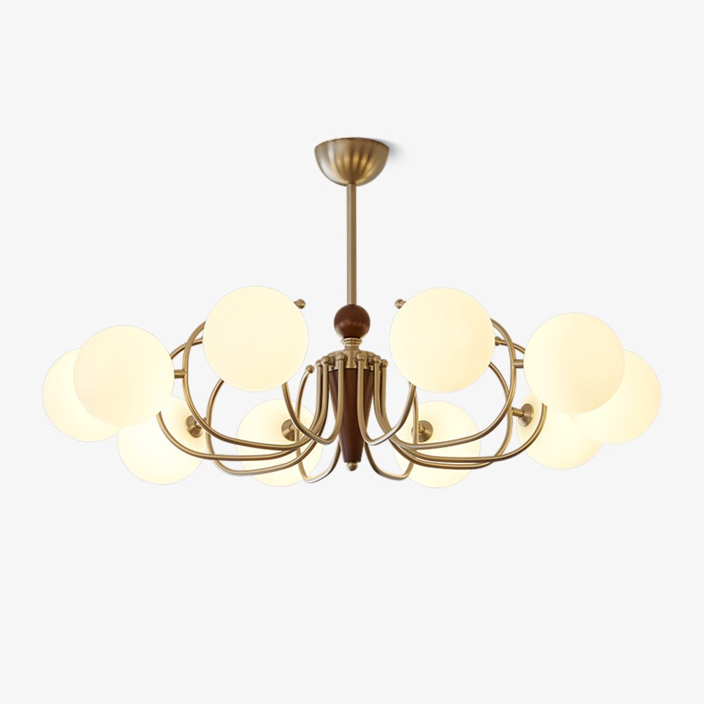 Orvynia Kronleuchter Elegance Classic Grove aus Holz und Glas