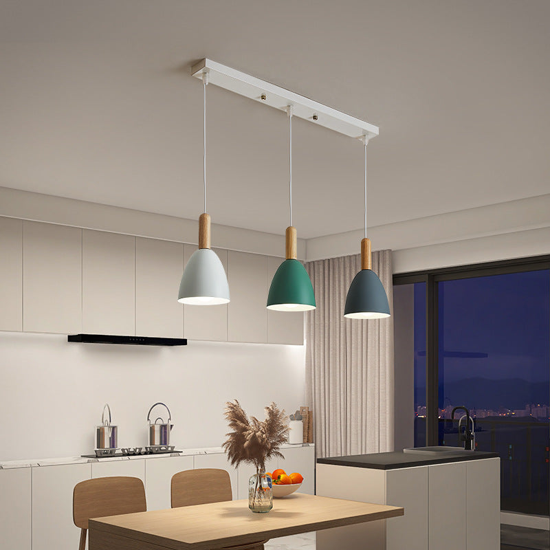 Valentina Moderne minimalistische LED Pendelleuchte Metall/Holz Wohnzimmer/Schlafzimmer