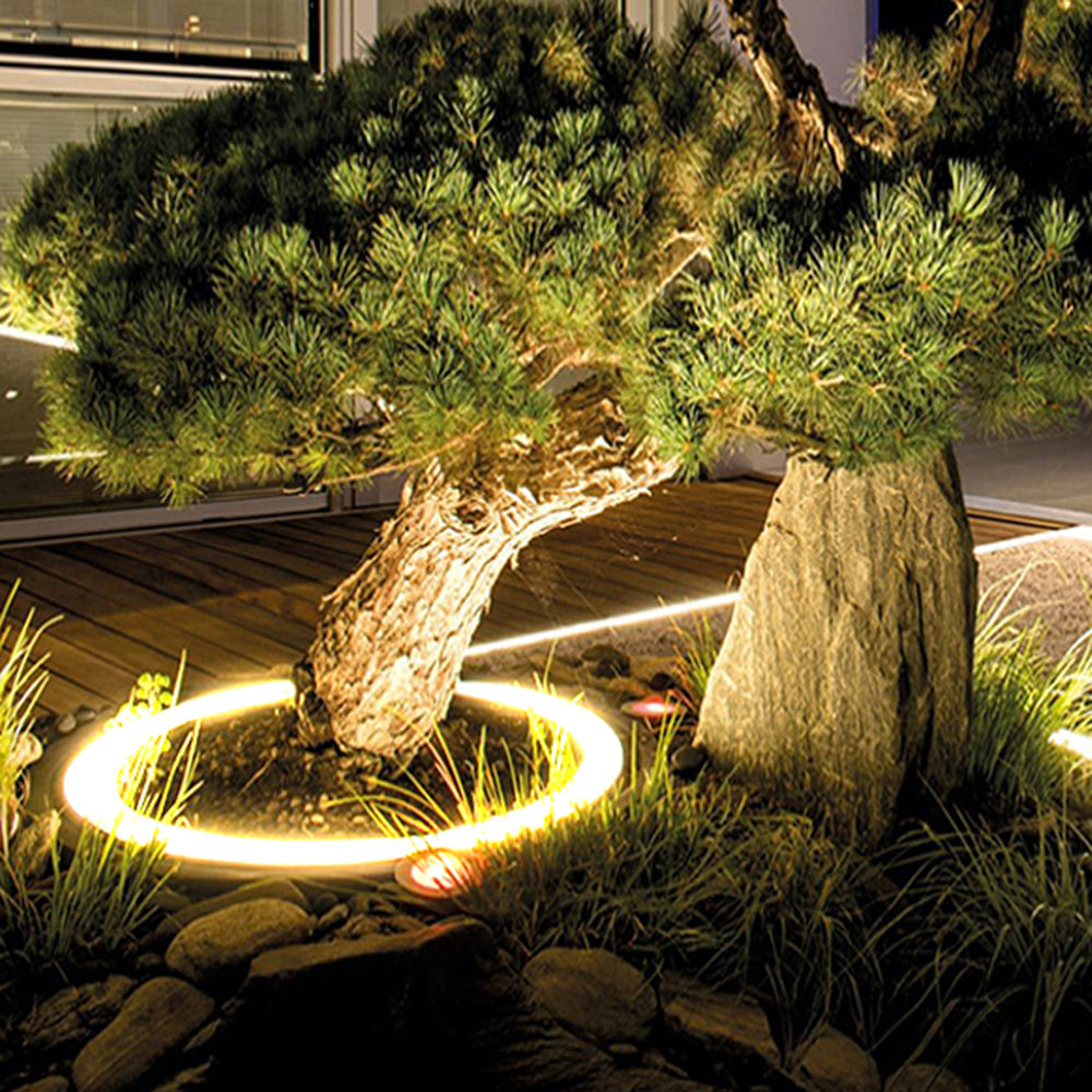 Ray Modern Ring LED Außenleuchte Schwarz Flur/Garten Metall&Glas
