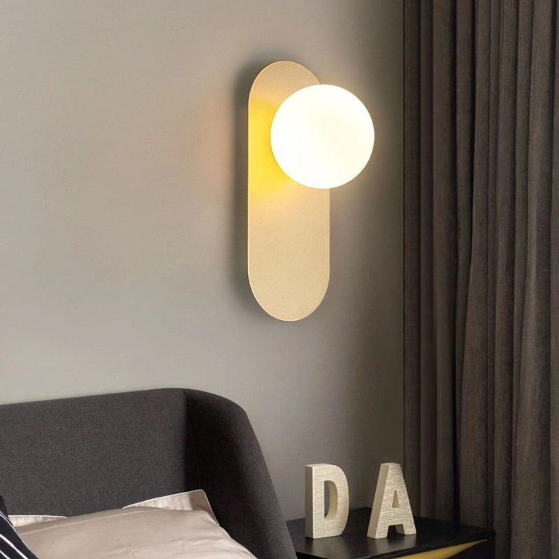 Valentina Modern LED Wandleuchte Schwarz/Gold Glas Schlaf/Wohnzimmer