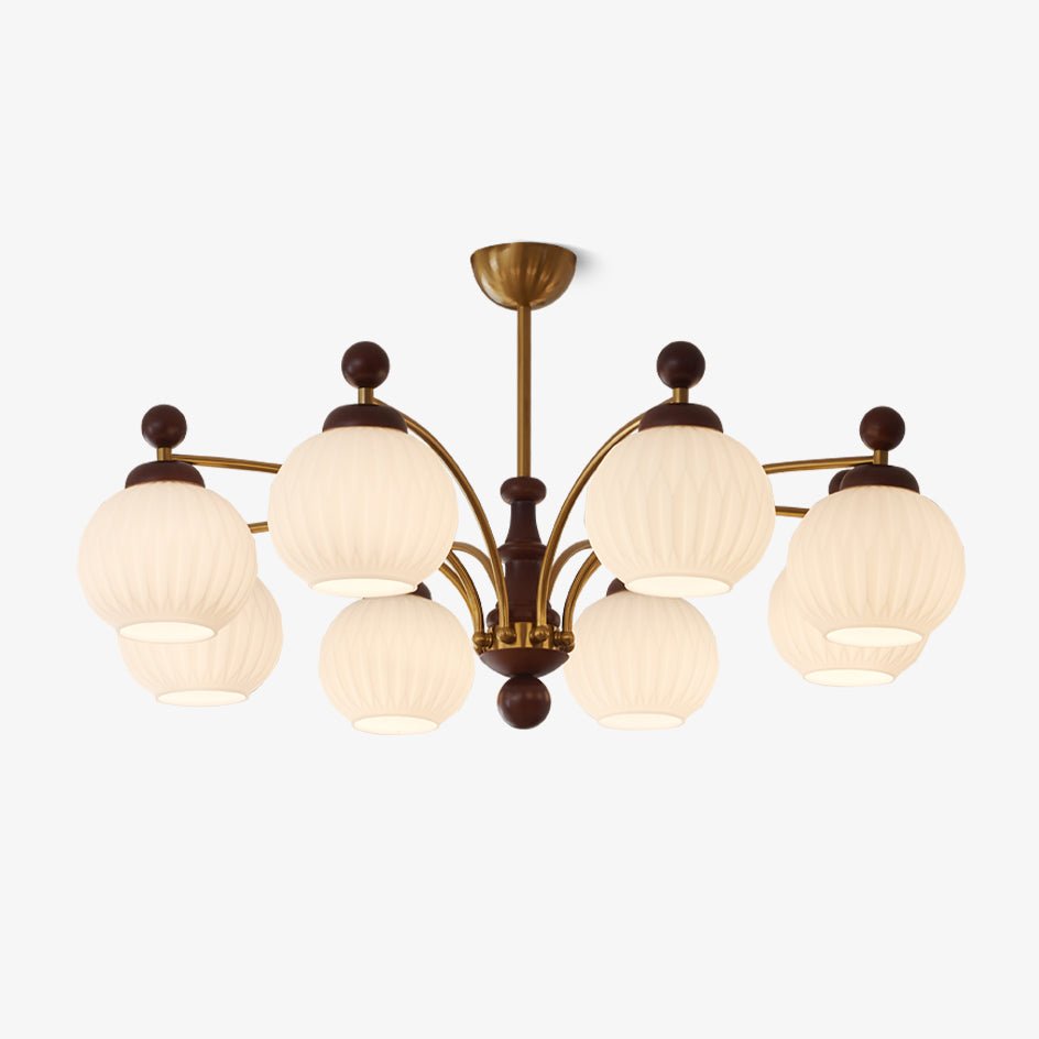 Vedoror Kronleuchter aus Holz und Glas im klassischen Orb-Design